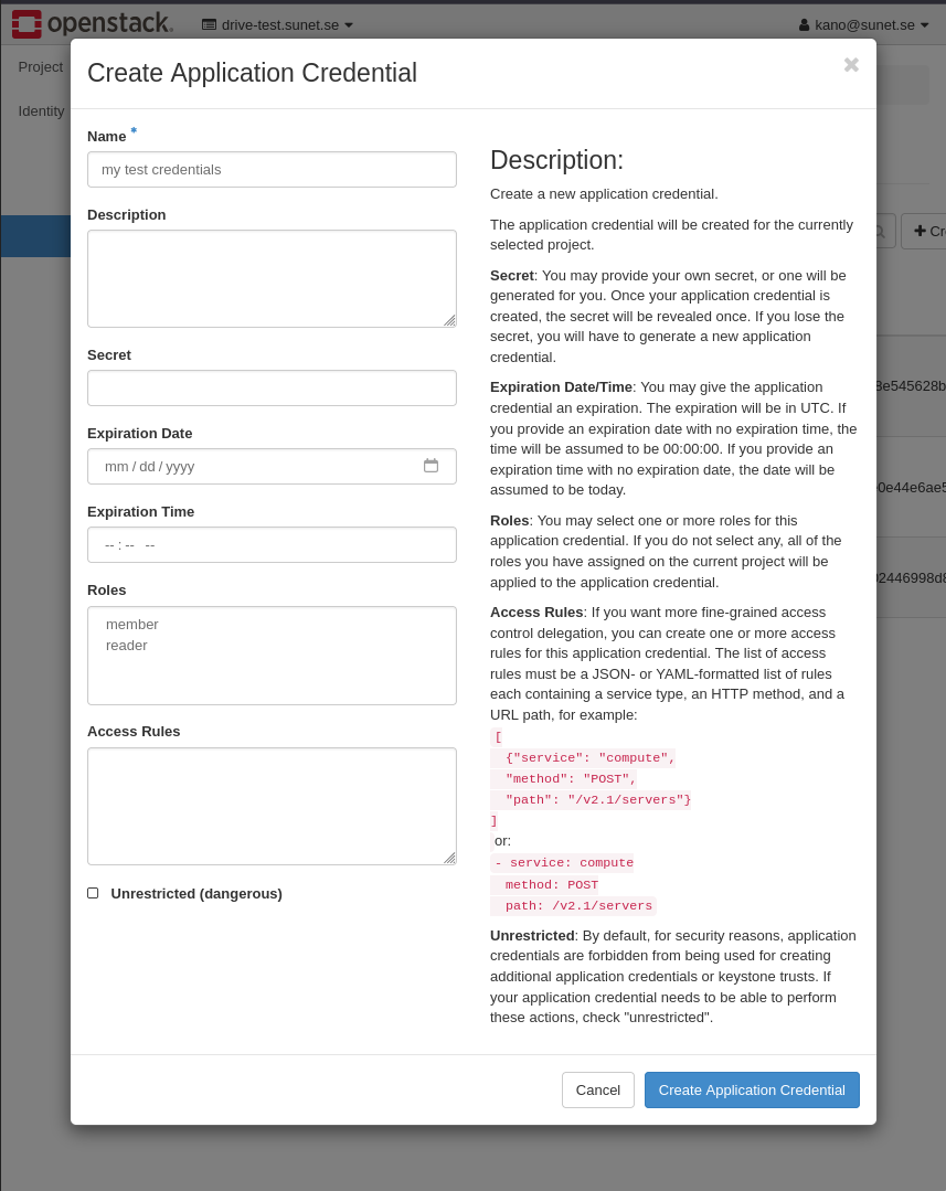 App Credentials